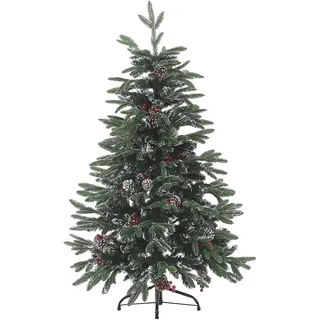 Beliani Weihnachtsbaum 120 cm Grün/Rot