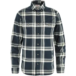 Fjällräven Övik Lite Flannel Langarmhemd Dark Navy / Chalk White XXL