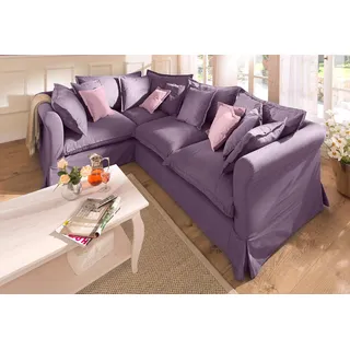 Home Affaire Ecksofa »Luise L-Form«, mit vielen losen Kissen und abnehmbarer Husse lila