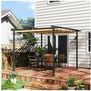 Outsunny Gartenpavillon 3 x 3 m Beige