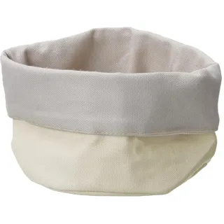 HENDI Brottaschen, rund, strapazierfähig, Brotkorb, Brotmulde, Brotkörbchen, Brötchenkorb, ø200x(H) 200mm, Baumwolle, beige/grau