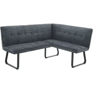 Eckbank BYLIVING "Talea Küchenbank", dunkelgrau, B:168cm H:93,5cm T:128cm, Metall, Polyester, Sitzbänke, Eckbank, Komortable Nosaqfederung und gemütlicher Stoffbezug mit Farbauswahl
