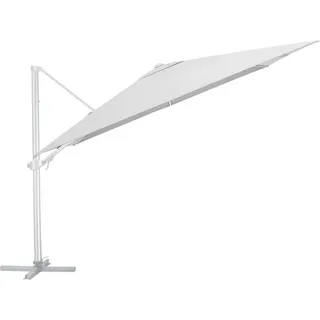 KETTLER  Easy Turn Ampelschirm 300x300 cm, UPF50+, inkl. Abdeckhaube+ Schirmständer, silber/ hellgrau, Aluminium/Polyester mit PolyurethanBeschichtung - Silber, Hellgrau