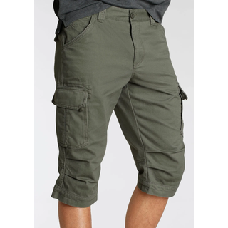 Bermudas BRUNO BANANI, Herren, Gr. 31, Länge 32, grün (olivgrün), Denim/Jeans, Obermaterial: 100% Baumwolle, schmal knieumspielend, Hosen Bermudas, schmale Passform, gerade Beinform, mit Cargotaschen, Topseller