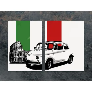 Herdabdeckplatten 2 teilig 75x52 Ceranfeld Abdeckung Glas Schneidebrett Auto Flagge