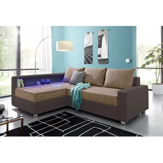 Collection AB Relax L-Form Kunstleder 223 x 0 x 0 cm Braun mit Schlaffunktion