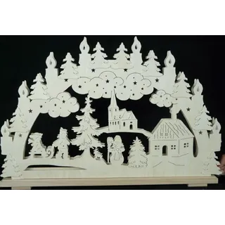 Schwibbogen Winter groß b x h= 70x45cm NEU Lichterbogen Fensterschmuck Holz