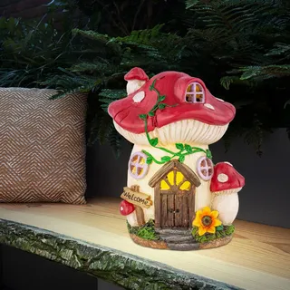 GLOBO Solarleuchte Garten Pilz-Haus bunt Solarlampe Außen Leuchte Solar 33558P