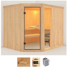 Bild von Sauna »Frigga 3«, (Set), 9-kW-Ofen mit integrierter Steuerung beige