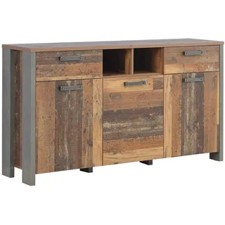 Die Möbelfundgrube Clif 156,4 x 86,3 x 41,6 cm old wood vintage / betonoptik dunkelgrau