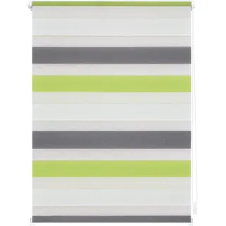 Duo Rollo / Doppelrollo Klemmfix 60 x 150 cm grün/grau/weiß