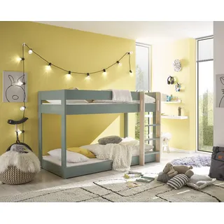 Begabino Etagenbett Lauri 90 x 200 cm Holz lackiert grün petrol