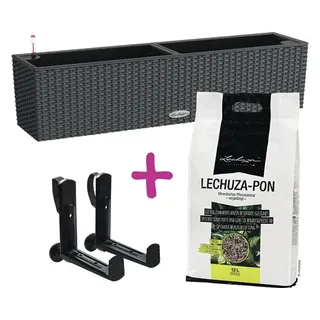 Starterset Lechuza Balconera Cottage 80 Kunststoff 80 cm x 19 cm granit inkl. 12
