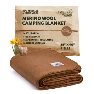 Woolly Mammoth Woolen Company Explorer-Sammlung Wolldecke 167,6 x 228,6 cm Khaki