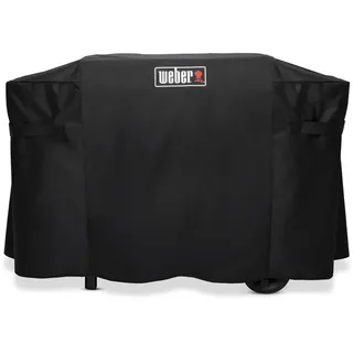 Weber Premium Grill Abdeckhaube für Plancha Slate GPD 71cm, atmungsaktiv UV- & wasserbeständig, Schutz for Wind & Wetter, mit Klettverschluss zum Befestigen - Schwarz (3401337)