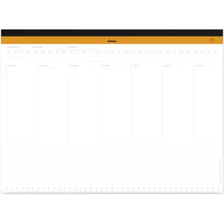Rhodia 194041C - Schreibunterlage mit Wochenkalender, Leinenrücken, 60 Blatt mikroperforiert, DIN A3+ 42x30,9 cm, 80g, 1 Stück