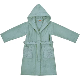 Kinderbademantel WÖRNER "Sterne" Gr. 98, blau (eisblau), L:65cm, Baumwoll-Webfrottier, Hausmäntel, Kinderbademantel, mit Stickerei, mit Taschen, maschinenwaschbar, trocknergeeignet
