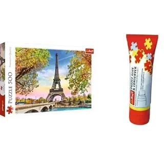 Bundle Trefl - Puzzle Romantisches Paris 500 Teile + Puzzlekleber