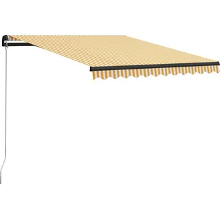 Einziehbare Markise Handbetrieben 300 x 250 cm Gelb und Weiß - Gelb