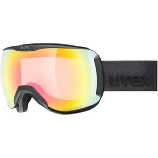 Uvex downhill 2100 V - stylische, selbsttönende Skibrille mit Anti-Fog-Beschichtung für Damen und Herren - black matt/rainbow-clear - one size