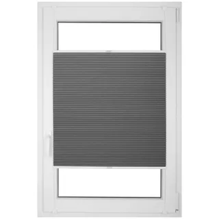 RENA Wabenplissee Thermo Plissee ohne Bohren Verdunklungsplissee Blickdicht Fenster Balkonfenster Balkontür Verdunkelung Sonnenschutz Innen Sichtschutz Hitzeschutz Graphit 45x120 cm