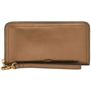 Fossil Geldbörse Logan RFID Zip Around Clutch für Damen Metallicleder, SL10017711