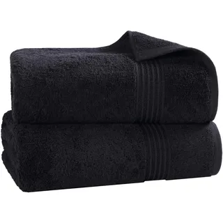 Superior Badelaken ägyptische Baumwolle 2-Teilig Set P Modern schwarz