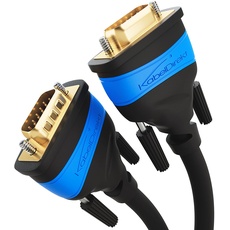 KabelDirekt – 1 m – VGA Monitor Kabel für maximale Bildqualität durch hochreine Kupferleitungen (Full HD, VGA auf VGA, verbindet PC mit Bildschirm/Beamer/Projektor, D-Sub 15, schwarz)