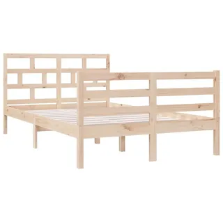 vidaXL Massivholzbett 120x190 cm - Braun
