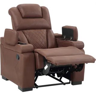 Atlantic Home Collection Relaxsessel Faris Federkern 95 x 110 x 98 cm Braun mit Relaxfunktion