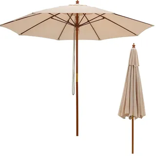 Costway Sonnenschirm Ø 262 cm Beige