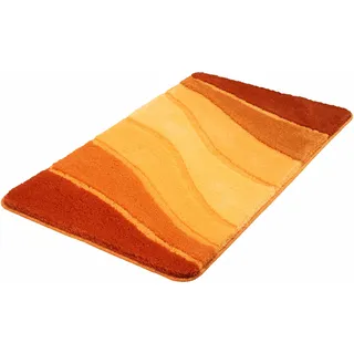Badematte KLEINE WOLKE "Ocean" Gr. 4, gelb (safran), H:23mm, Kunstfaser, Badematten, Badematte, Badteppich, Wellen Design, mit Farbverlauf, Hoch-Tief Effekt, waschbar
