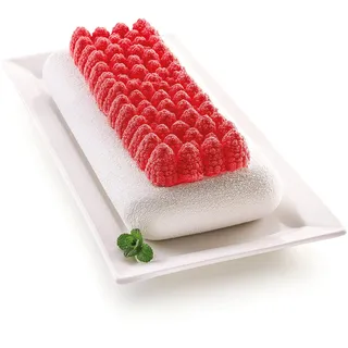 silikomart | Silikon-Kuchenform-Set RED FRUITS, Set bestehend aus 1 rechteckigen Silikon-Kuchenform, 1 Silikonform, 3D Design, 280 x 120 mm, h 65 mm, Made in Italy