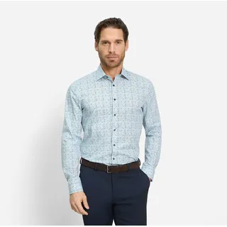 Olymp Businesshemd »No 6 six« modisch gemustert, blau