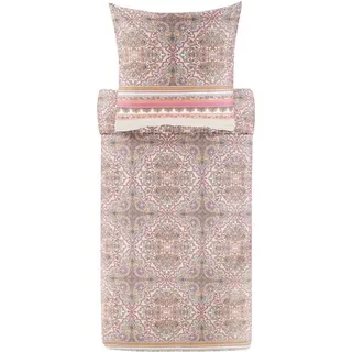 Bassetti MARECHIARO Bettwäsche + 1 Kissenhülle aus 100% Baumwollsatin in der Farbe Beige 41, Maße: 135x200 + 1 K 80x80 cm - 9329908