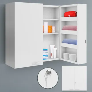 None Jago® Medizinschrank Abschließbar XXL Hausapotheke Apothekerschrank Hängeschrank