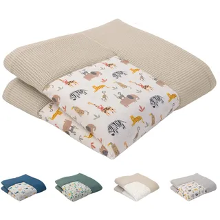 ULLENBOOM Krabbeldecke für Baby 140x140 cm - Dick und weich gepolstert | Außenmaterial: 100% Baumwolle, Alle Materialien OEKO-TEX zertifiziert, Made in EU, Schadstoffgeprüft und waschbar