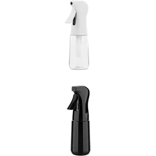 GRIFEMA 2er-Set Sprühflaschen 200ml (Schwarz & Weiß) – Feiner Nebel & 3s Dauer-Sprühfunktion, BPA-frei, wiederverwendbar für Haare, Pflanzen und Reinigung