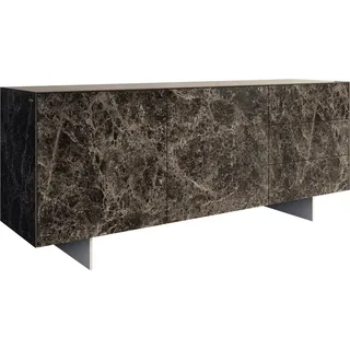 DeLife Sideboard 180 x 0 x 0 cm Dunkelbraun / Silber