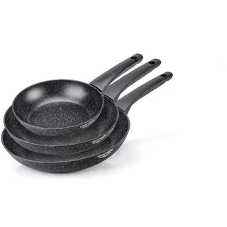Moneta Formidabile Stone Set mit 3 Antihaft-Pfannen, 20-24-28 cm, auch für Induktion, 100% Made in Italy