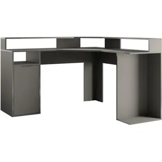 Feldmann-Wohnen Gaming-Schreibtisch Carbon graphitgrau 139 / 139 / 89cm , Holz , Freiform,Quadratisch , 139x89x139 cm , Büromöbel, Schreibtische, Gaming-Tische