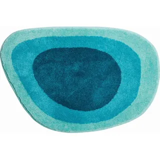 Grund Badteppich , Türkis , Textil , Farbverlauf , rechteckig , 60x90 cm , Oeko-Tex® Standard 100, Made in Europe , rutschfest , Heimtextilien, Badtextilien, Badematten