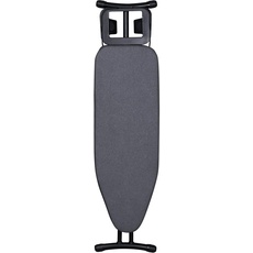 Duwee Bügelbrett mit hitzebeständigem Bezug, zusammenklappbar, höhenverstellbar, großes Bügelbrett, dicke Filzunterlage, starke Beine, schwarz, 33 x 96 cm