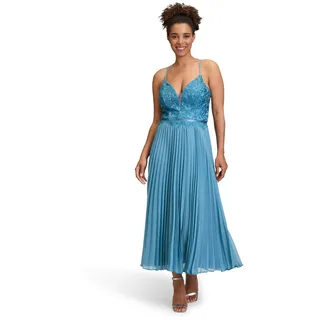 Vera Mont Damen Abendkleid mit Stickerei 38, Shiny Bluestone