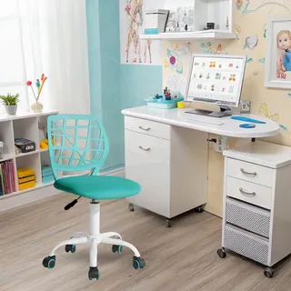 FurnitureR Zahnarztstuhl, um 360 ° drehbar, Farbiger Hocker für Zahnassistenten, höhenverstellbar, ergonomisch, für Zahnarztpraxen, Massagesalons, Klinik, 38,5 x 40 x 87 cm, Türkis