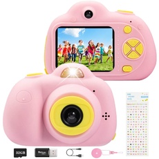 YunLone Kinderkamera 2.0 Zoll Selfie Kinder Digital Kamera fotokamera 1080P Video Camera mit 32G Karte, 4X Zoom, Filter, fotoapparat Kinder Spielzeug Geschenke für Jungen Mädchen 3 4 5 6 7 8 Jahre