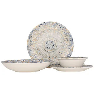 Bonna Geschirrset - Luca Mosaic - 24 teilig - 6 Personen - Porzellan - Bunt