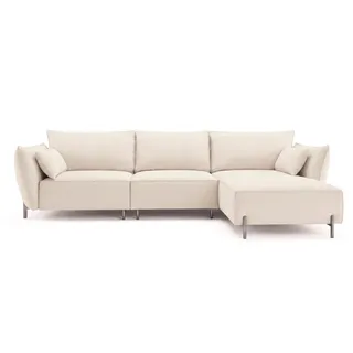Kaiser Möbel Gartenecksofa für Terrasse und Garten, Stoff Sunlight, Ecru, Rechts, Sunmee , Holz , L-Form , 238x90x165 cm , Gartenmöbel, Loungemöbel, Gartensofas & Loungesofas