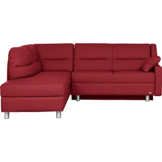 Sedda Ecksofa , Rot , Leder , Echtleder , Rindleder , Uni , Ottomane links, L-Form , 226x208 cm , Austria Gütezeichen, AZO-frei , Typenauswahl, Fußauswahl, Stoffauswahl, Sitzqualitäten, Bettfunktion erhältlich, Hocker erhältlich, Rückenfutter , Wohnzimmer, Sofas & Couches, Wohnlandschaften, Ecksofas