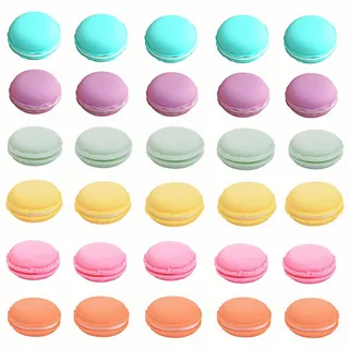 HAN SHENG 30 Stück süße Macaron-Mini-Aufbewahrungsboxen, Schmuckkästchen, Behälter, Ohrringe, Reise-Organizer (mehrfarbig)